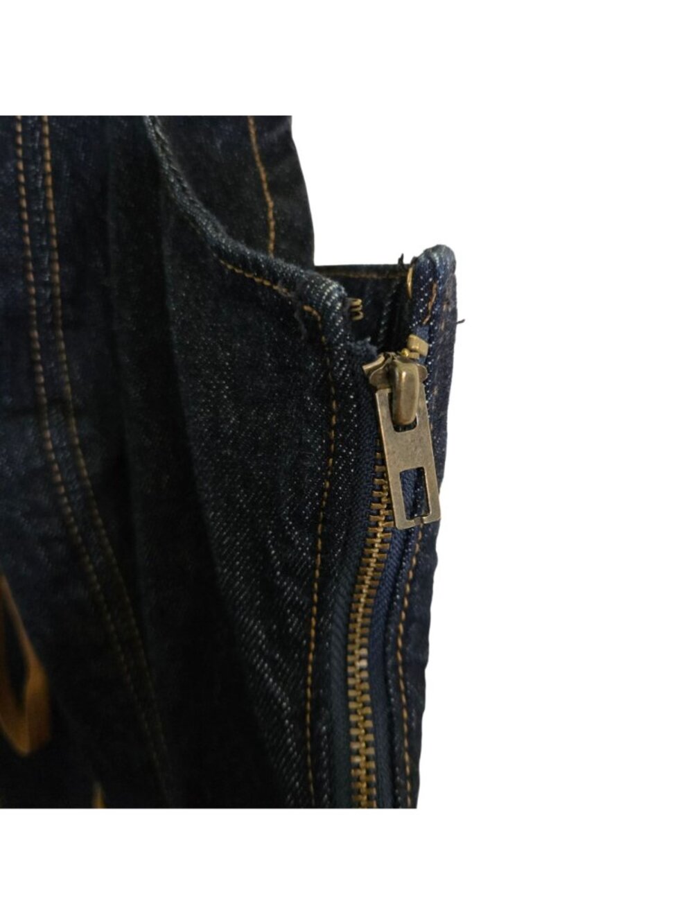 Abercrombie & Fitch Vegan Suede Lace Up Denim Jumpsuit Dark Wash Size M - Picture 11 of 15